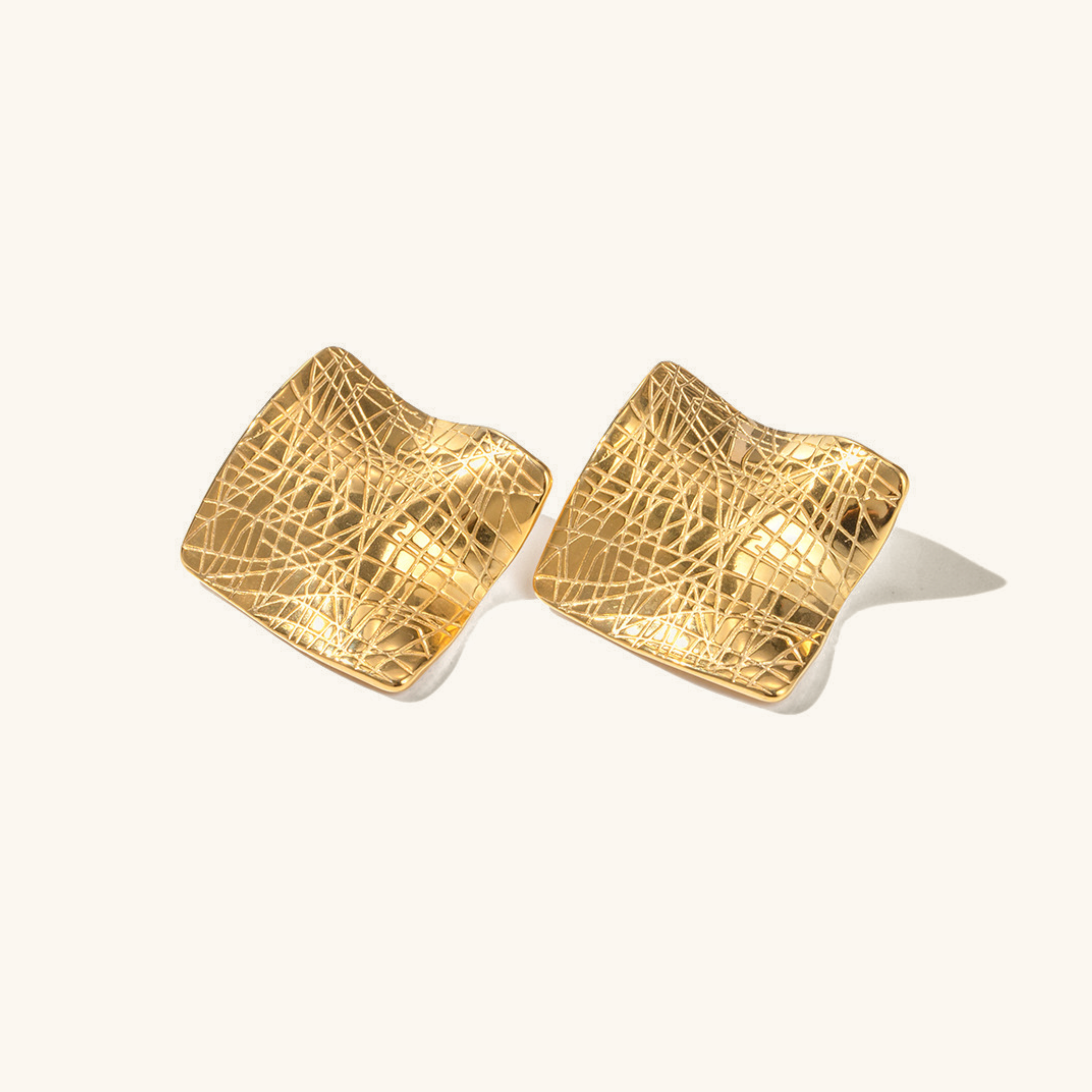 Celestina Textured Gold Earrings