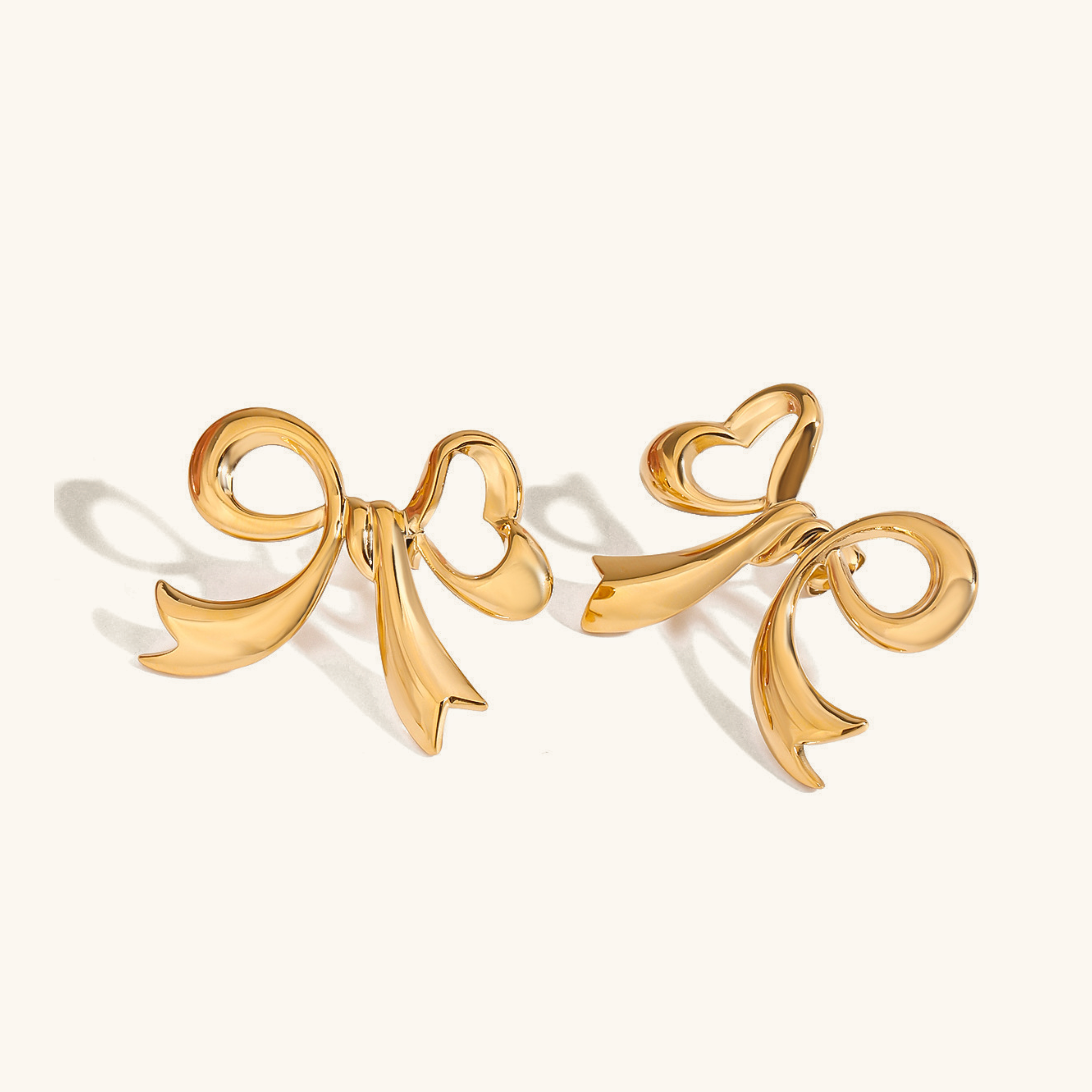 Chic Gold Bowtie Earrings