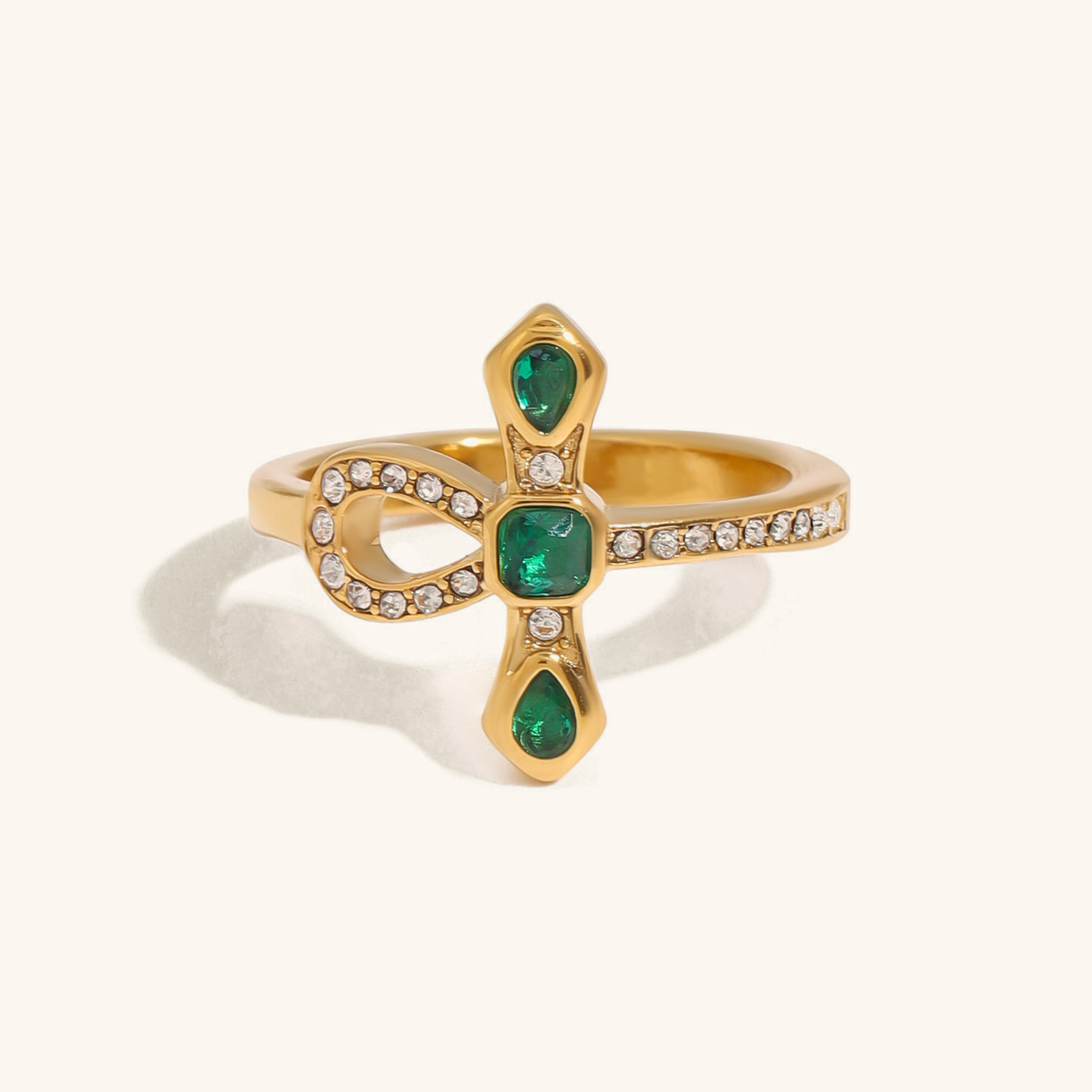 Glimmering Knot Gold Ring