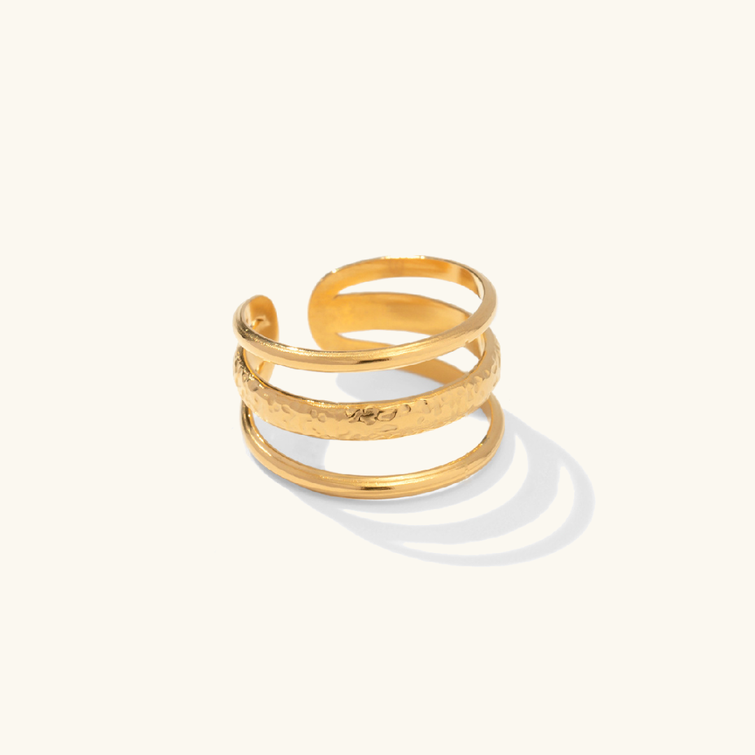 Luxe Gold Ripple Ring