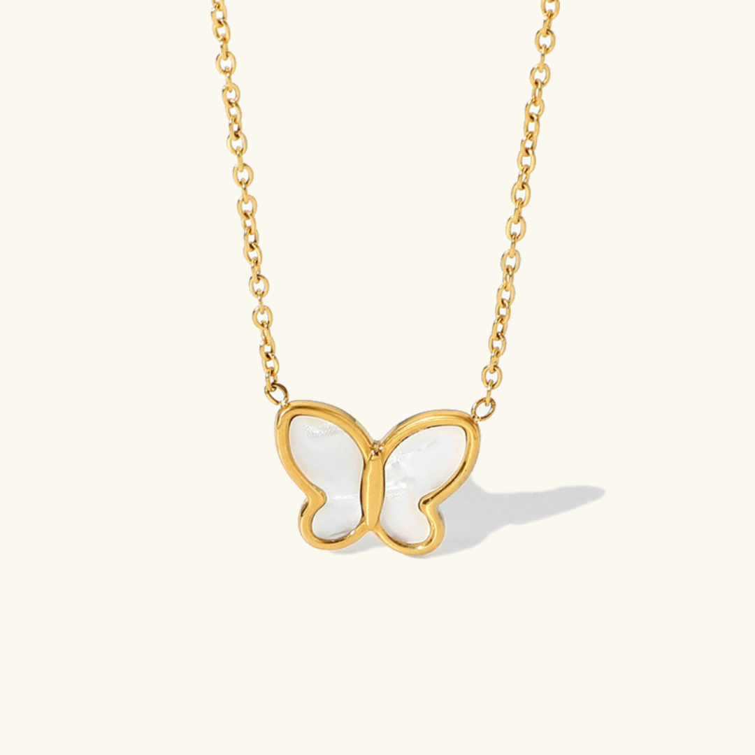 Luminous Butterfly Pearl Necklace