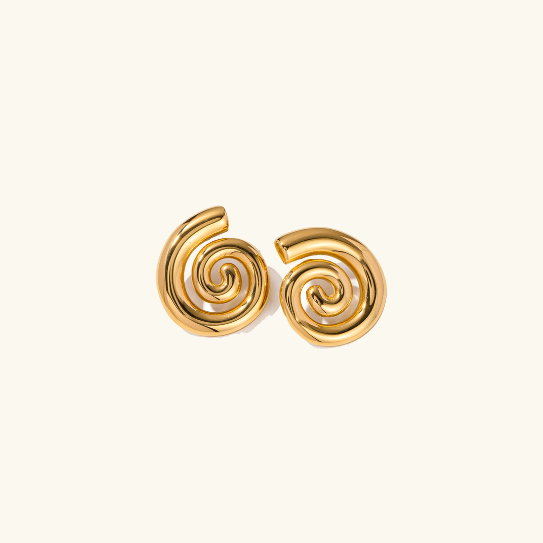 Oceanic Gold Swirl Earrings