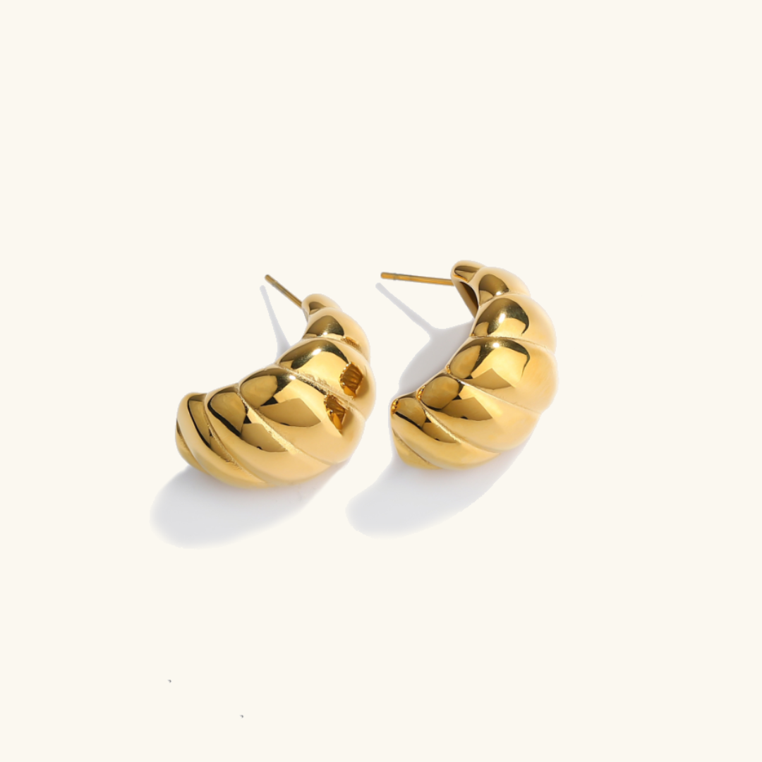 Textured Gold Huggie Earrings