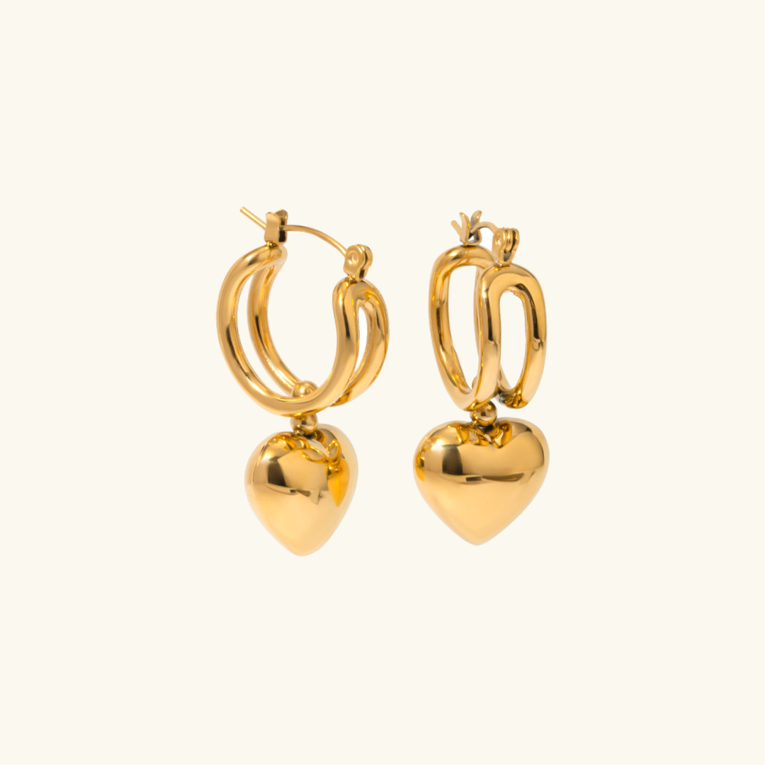 Audrey Heartbeat Gold Hoops