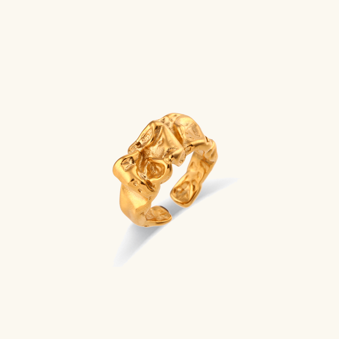 Sculpted Gold Statement Ring