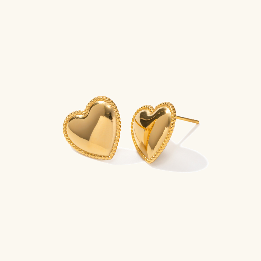 Radiant Heart Studs - Gold