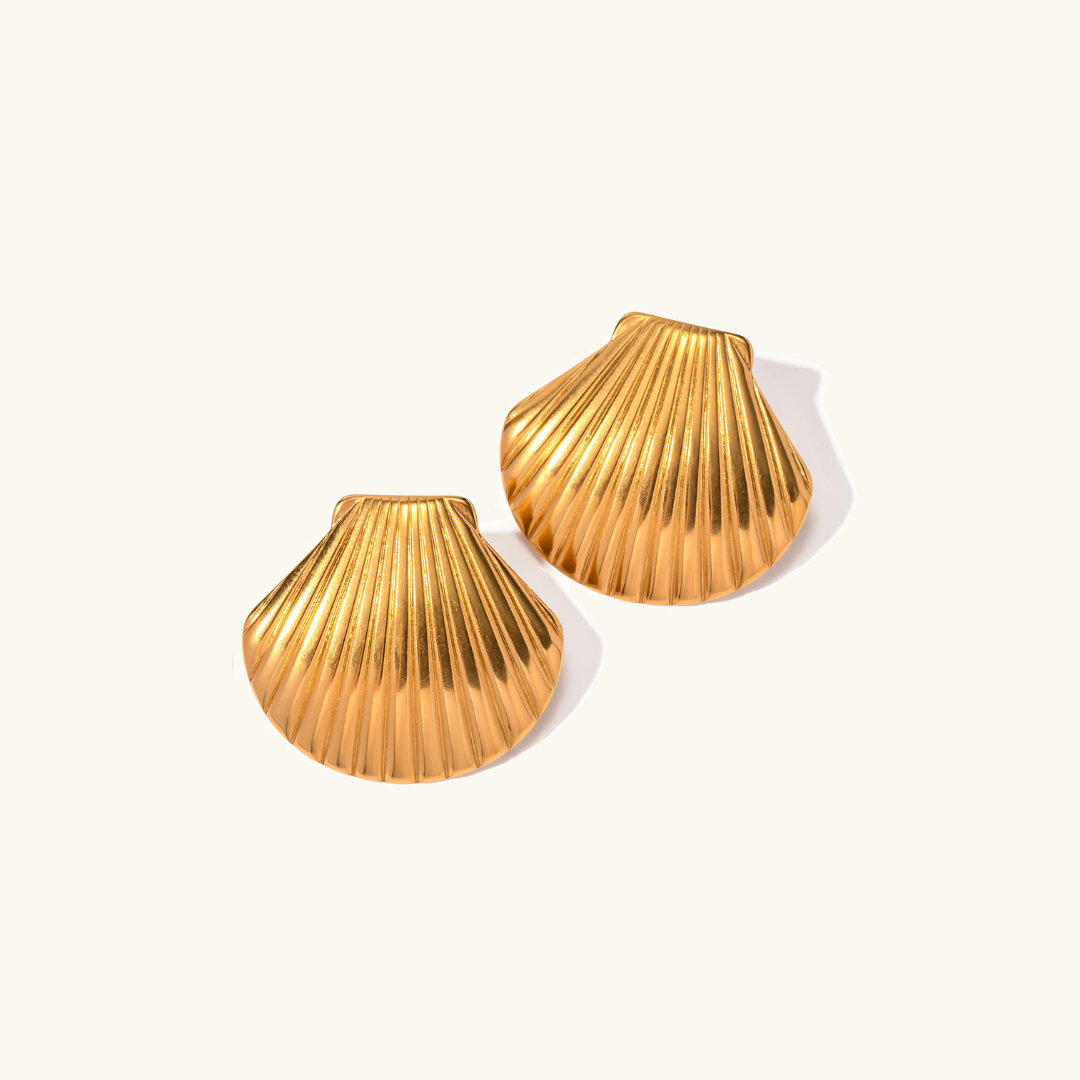 Golden Tide Seashell Earrings