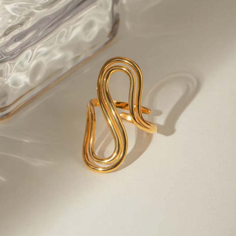 Abstract Gold Statement Ring
