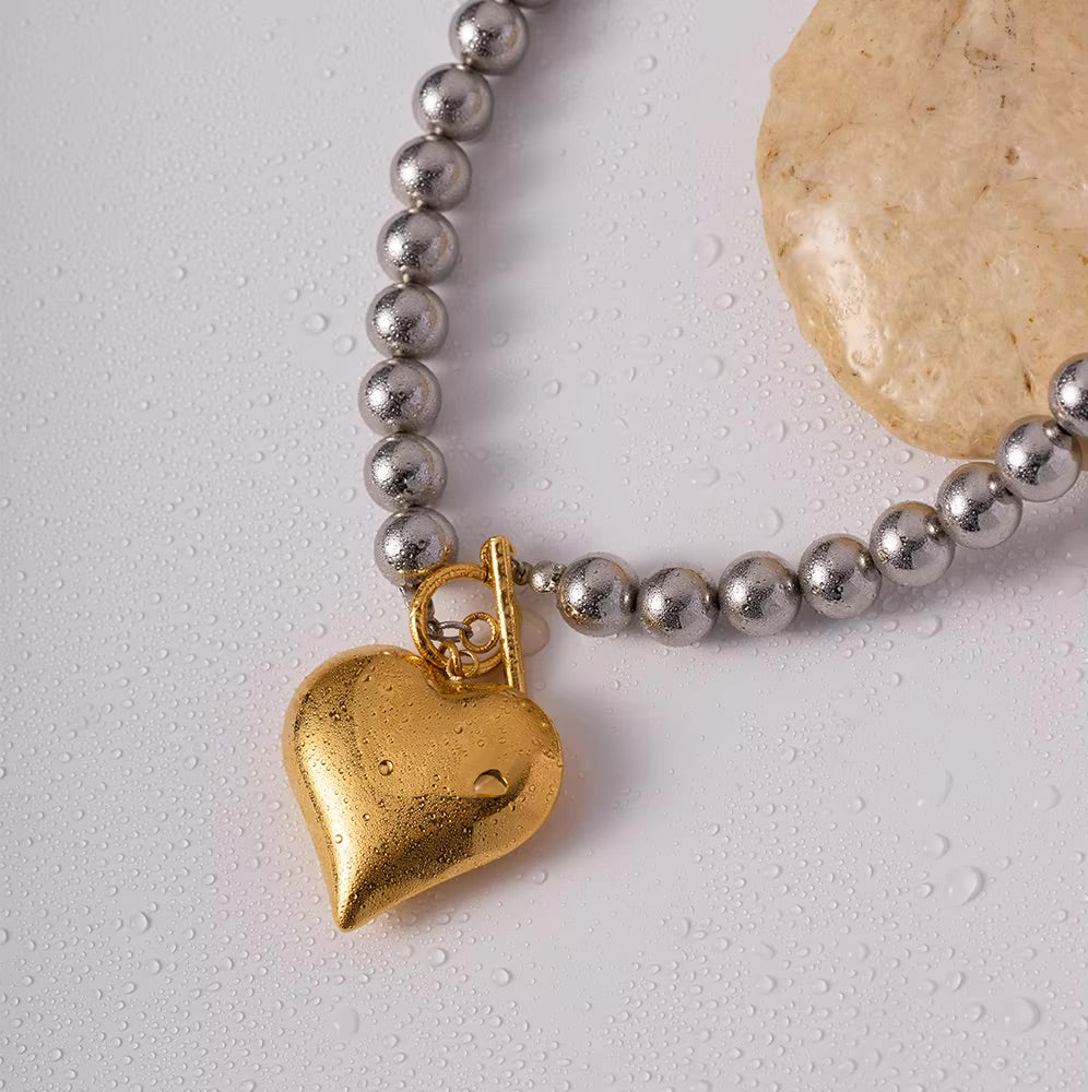 Chunky Bead Heart Pendant