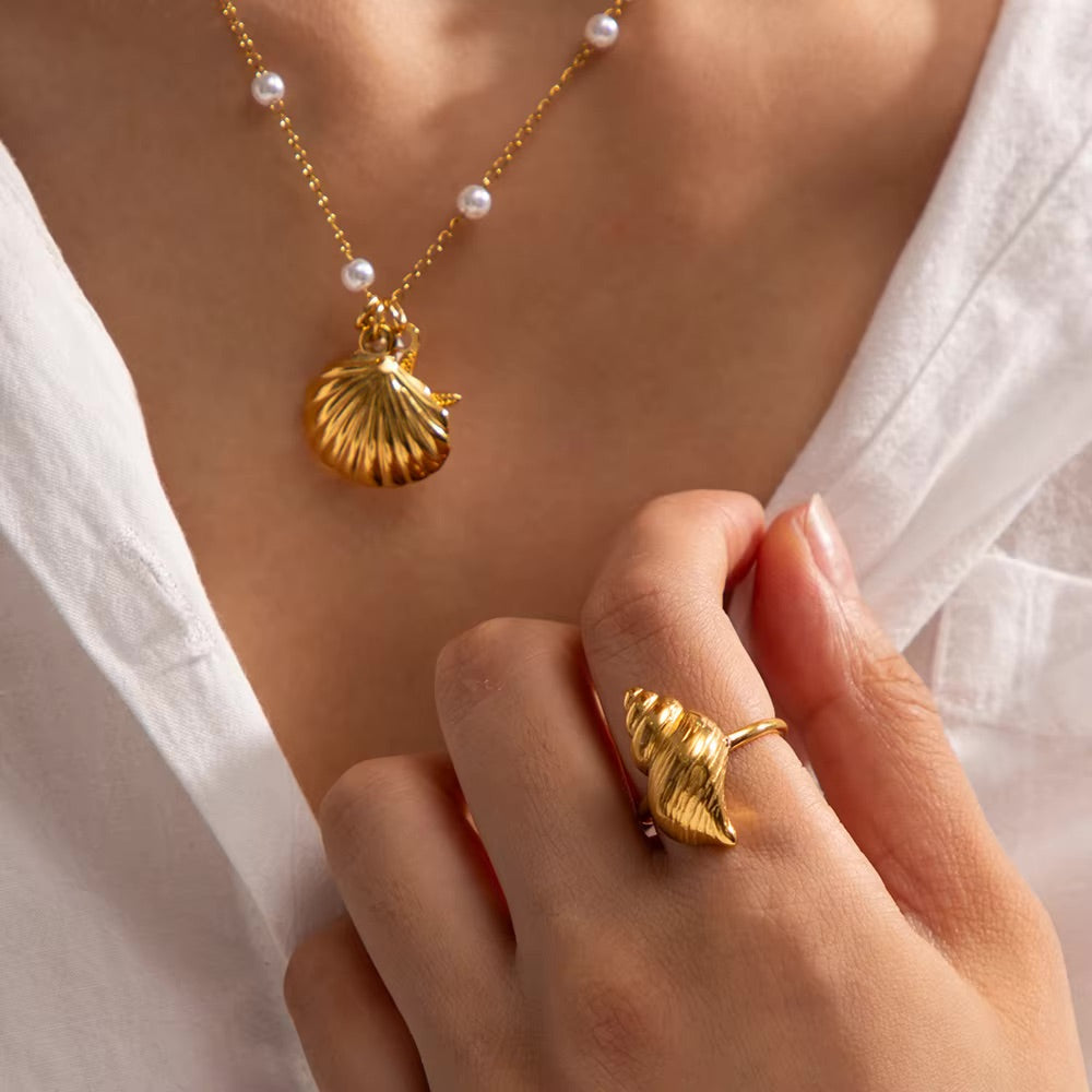 Ocean Whisper Conch Ring