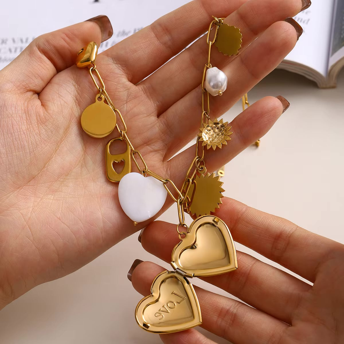 Lianne Gold Heart Charm Locket
