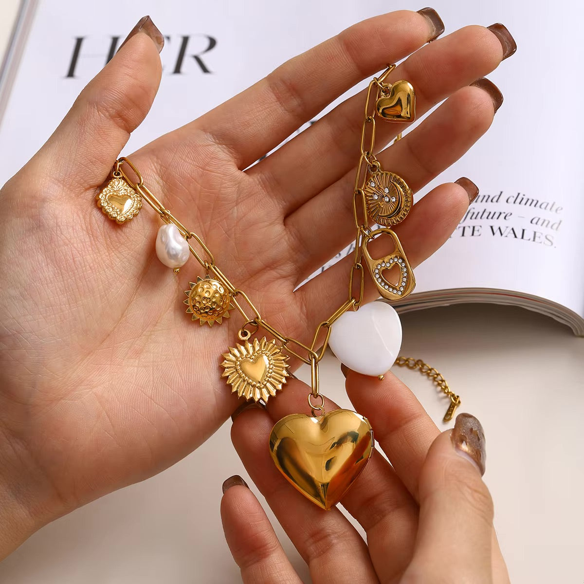 Lianne Gold Heart Charm Locket