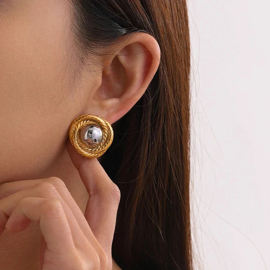 Ariadne Challah-Inspired Gold Earrings
