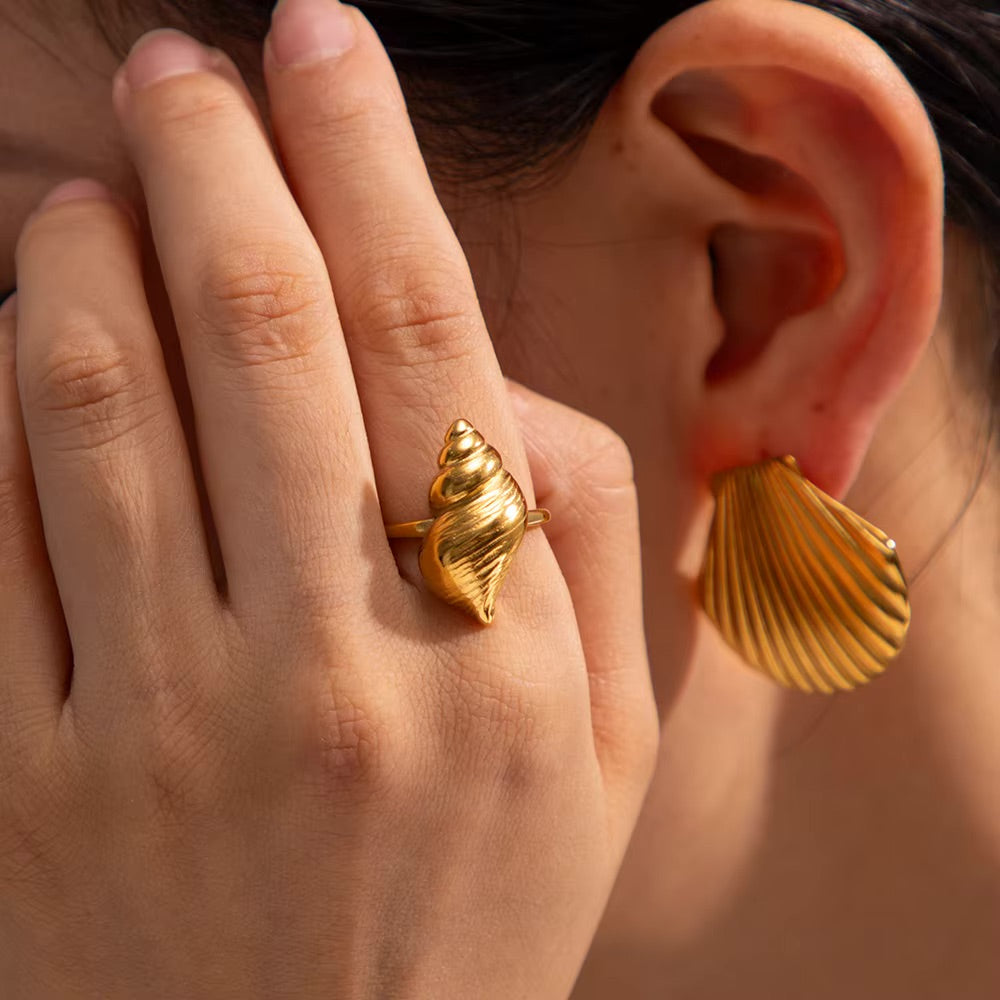 Ocean Whisper Conch Ring