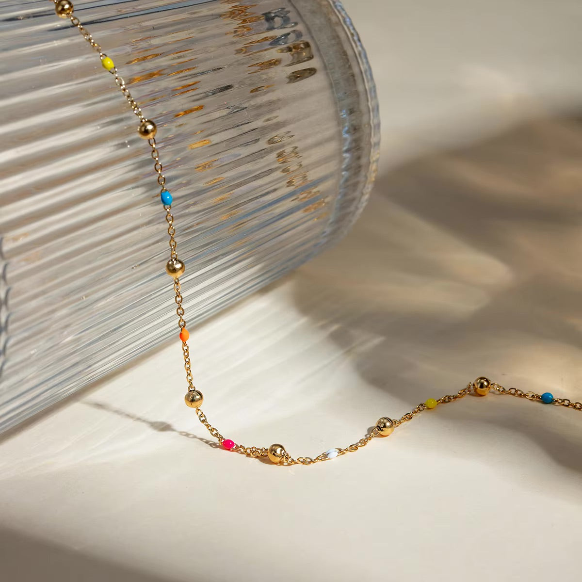 Amphitrite Beaded Gold Chain Necklace