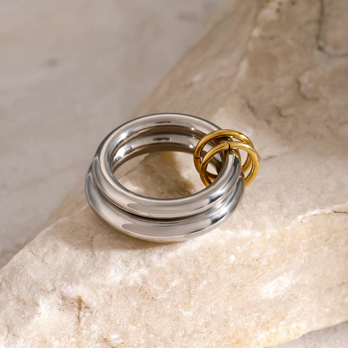 Echo Stacked Gold Ring