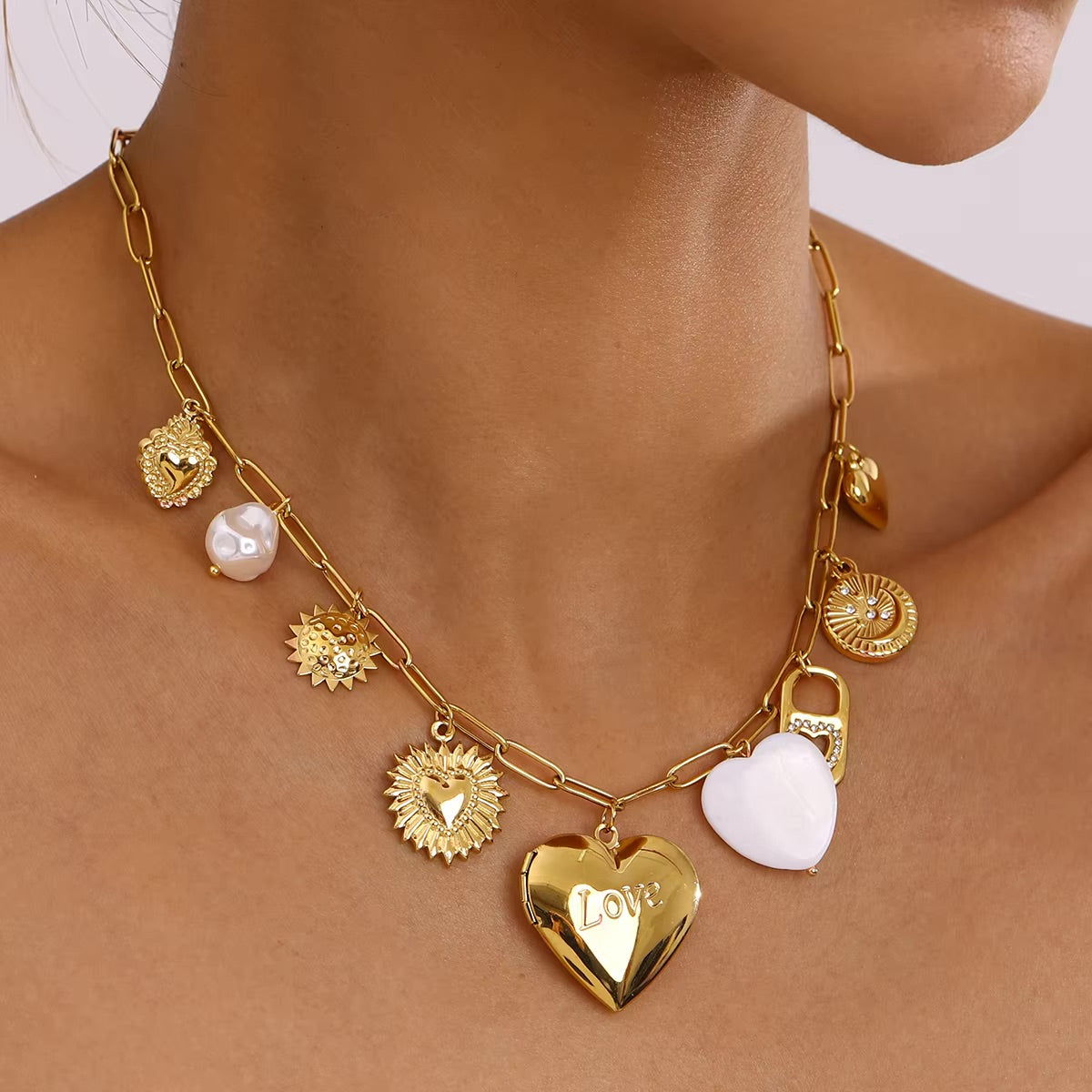 Lianne Gold Heart Charm Locket