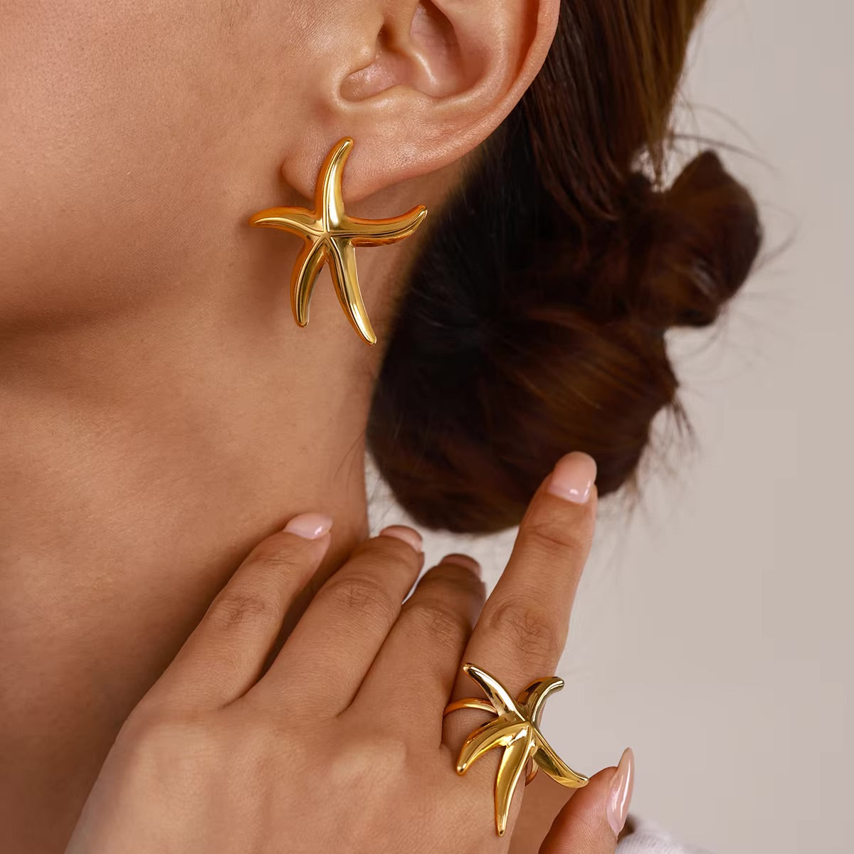 Golden Nautilus Wave Ring