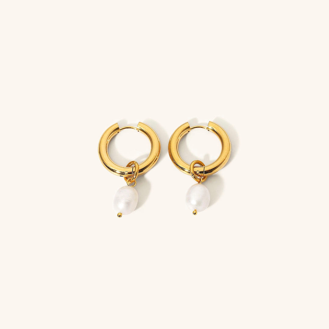 Luminous Pearl Gold Earrings