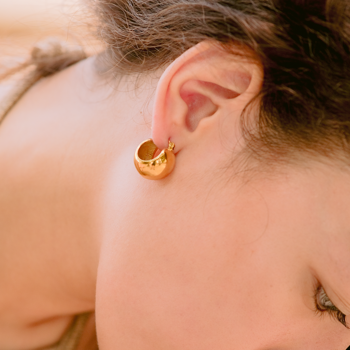 Luxe Gold Aura Huggie Hoops