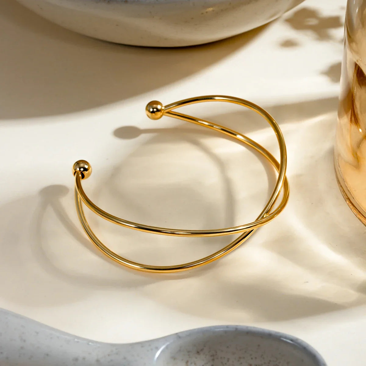 Modern Gold Cross Bracelet