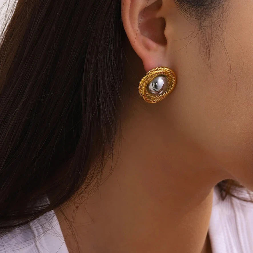 Ariadne Challah-Inspired Gold Earrings