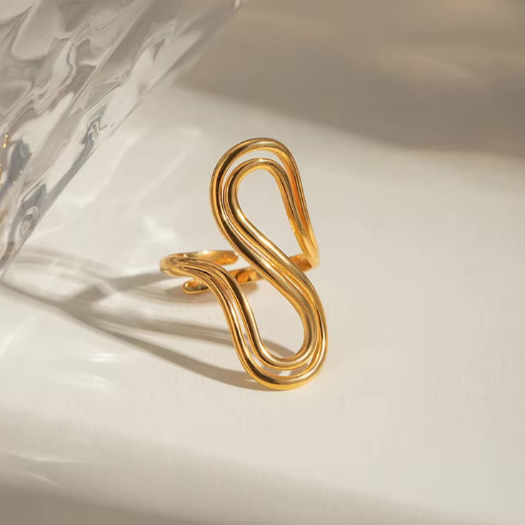Abstract Gold Statement Ring