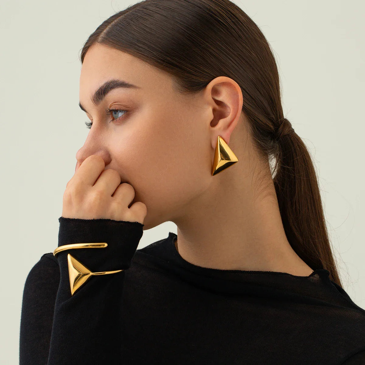 Geometric Gold Dangles