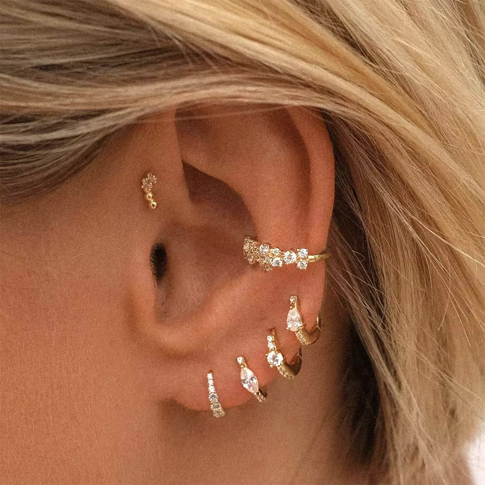 Marquise Sparkle Hoops