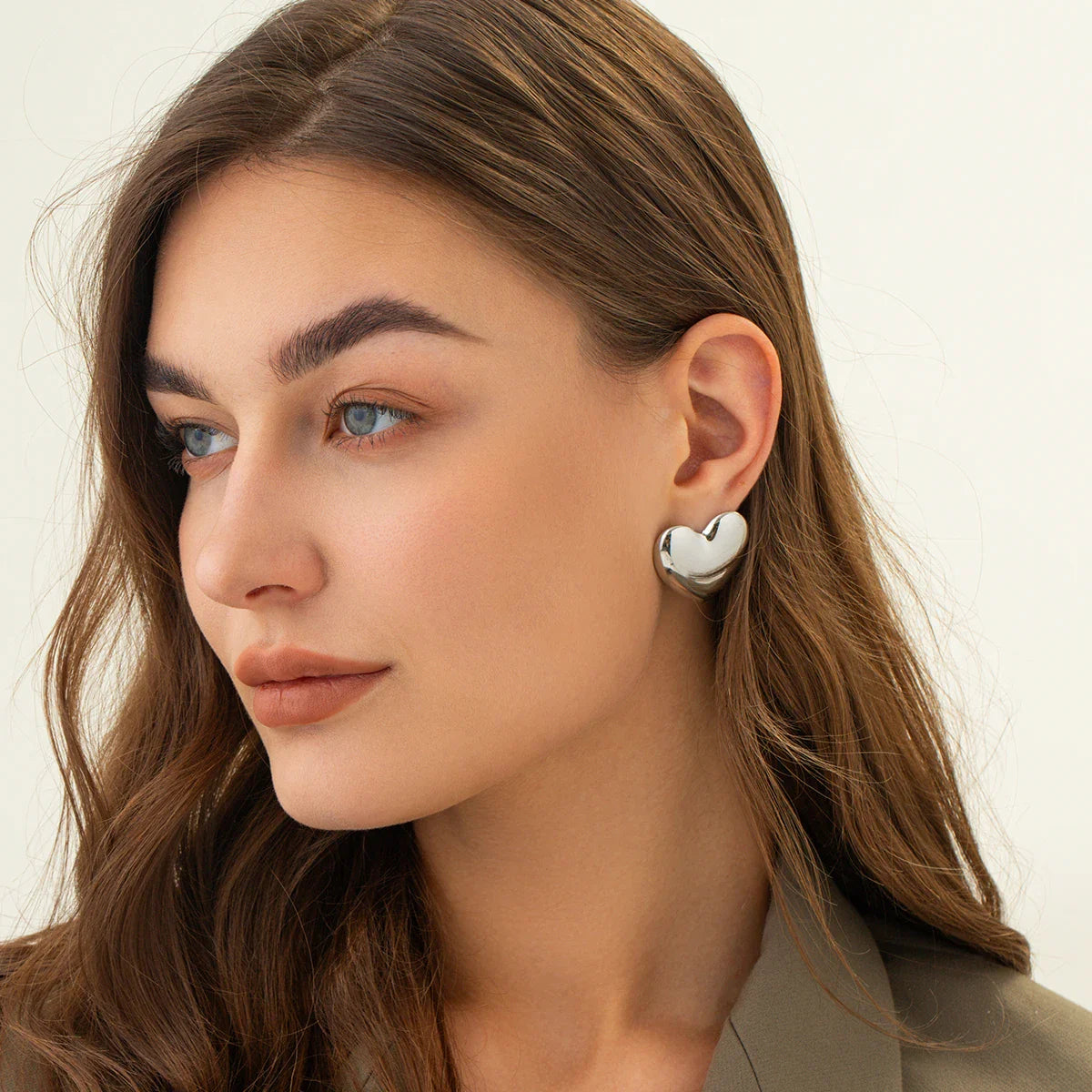 Cherish Heart Gold Earrings
