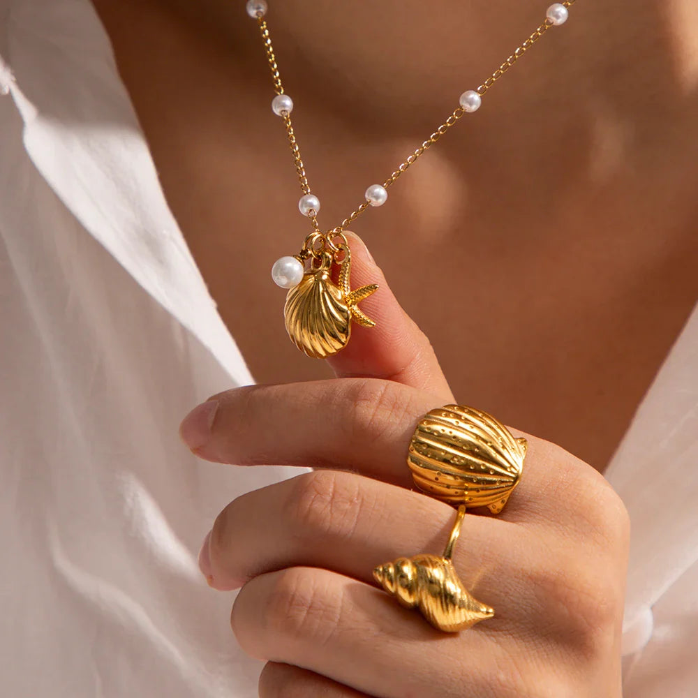 Ocean's Embrace Pearl Necklace
