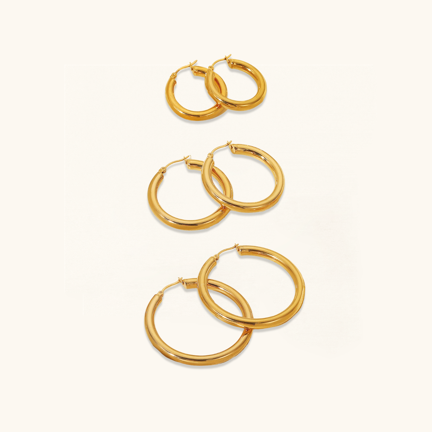 Elegant Gold Plated Hoop Earrings