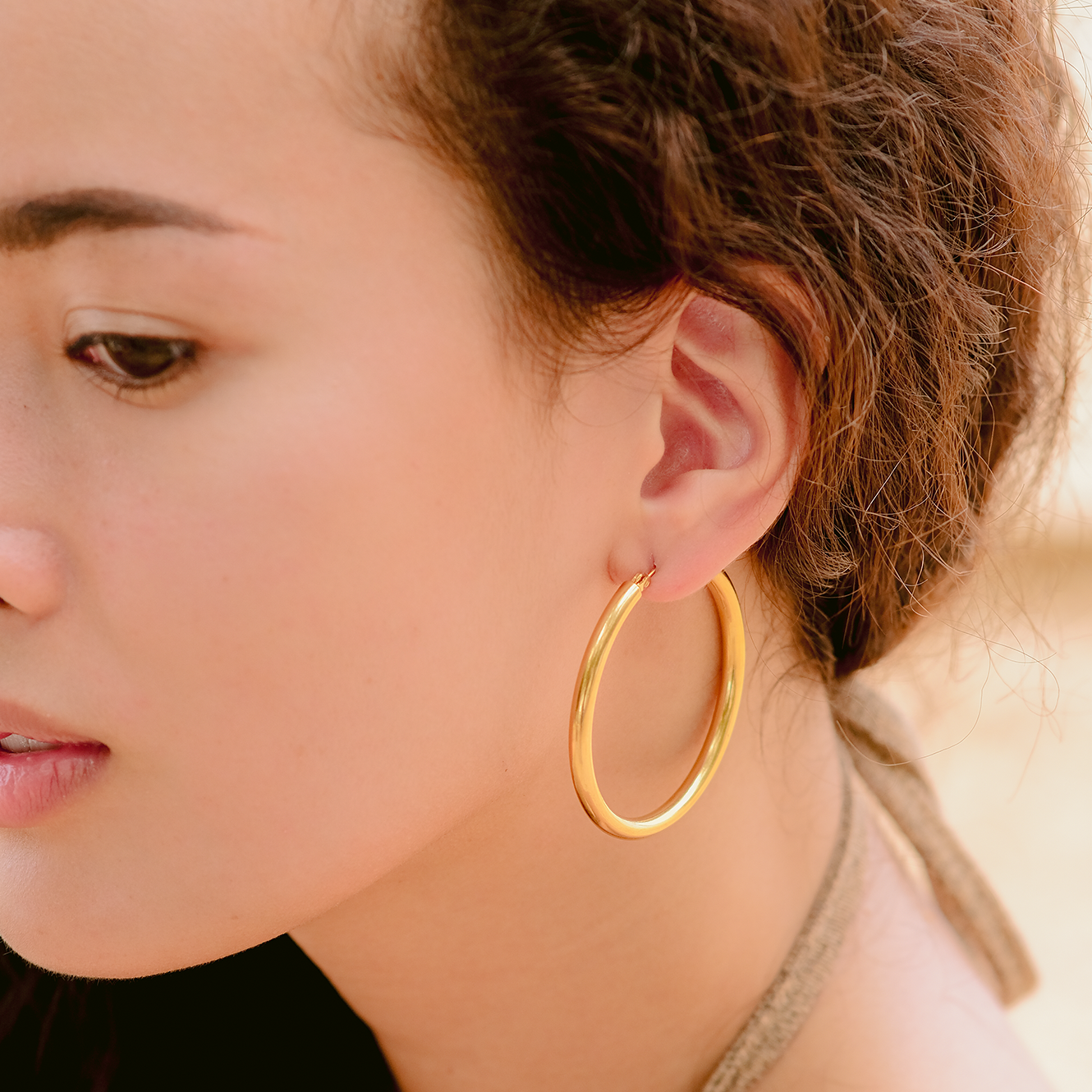 Elegant Gold Plated Hoop Earrings