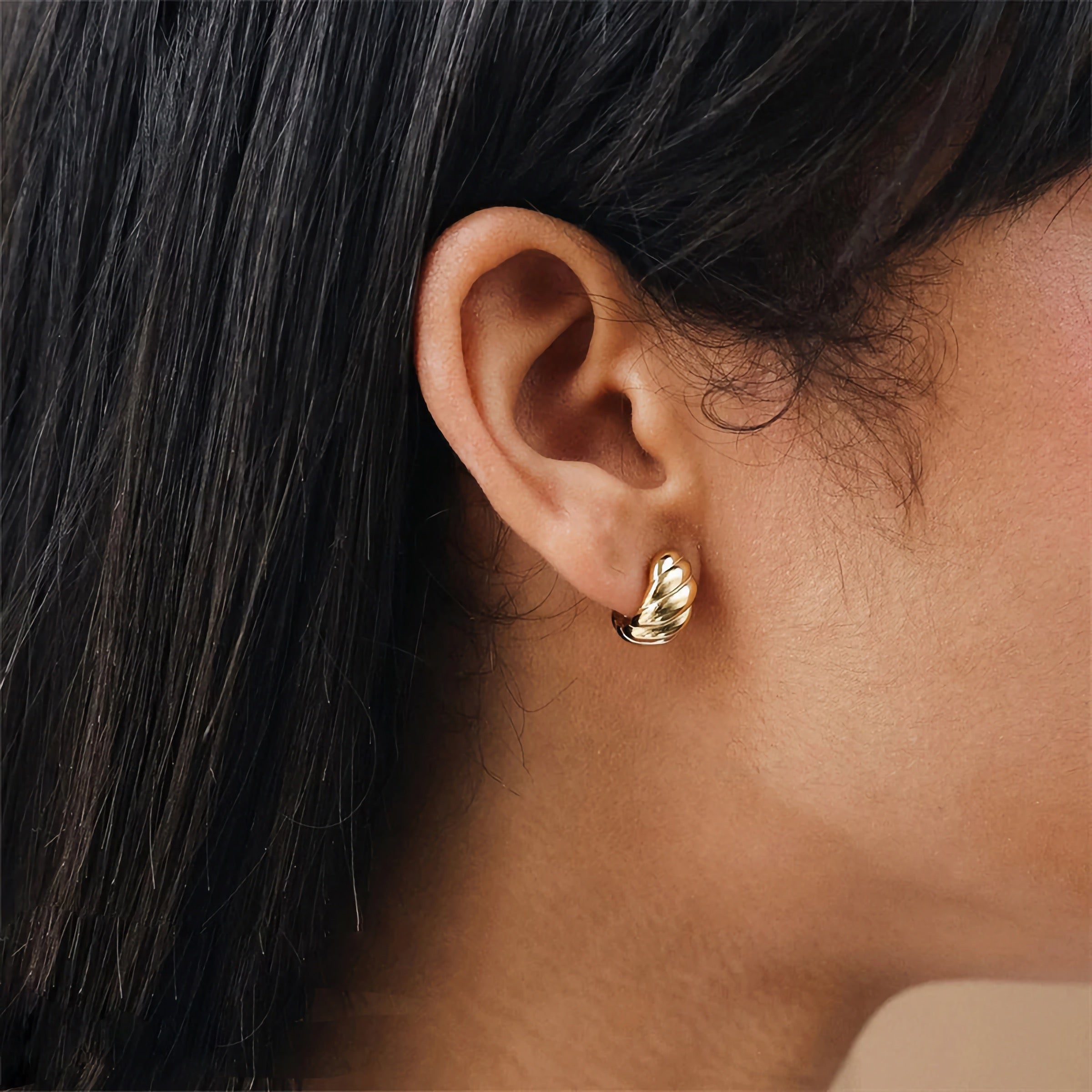 Golden Croissant Hoops