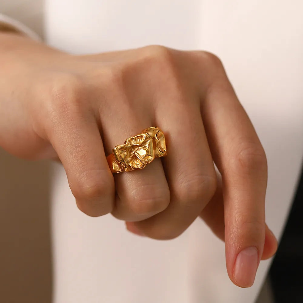 Sculpted Gold Statement Ring
