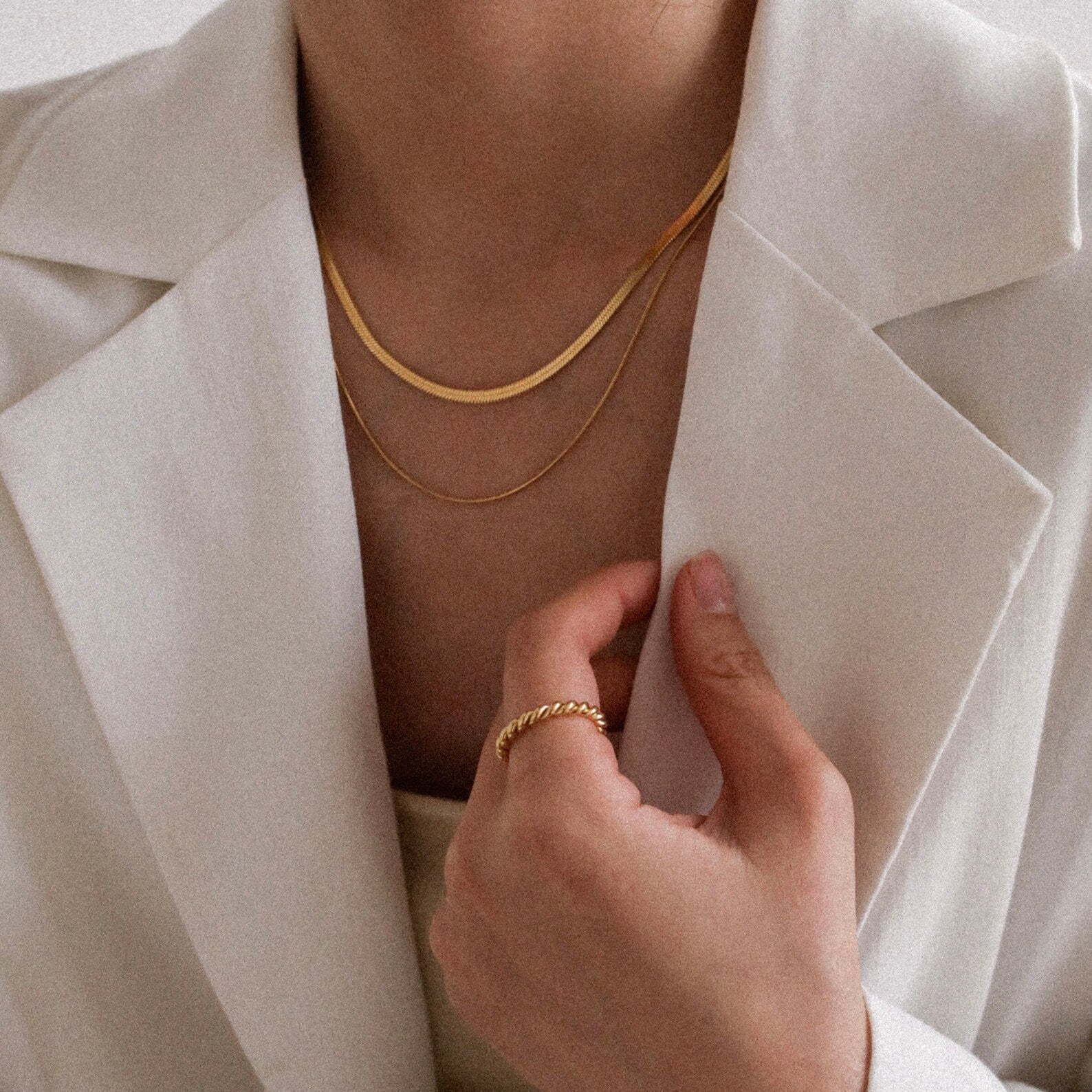 Twisted Elegance Gold Ring