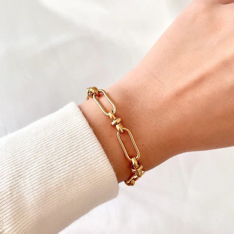 Gold Paperclip Chain Bracelet