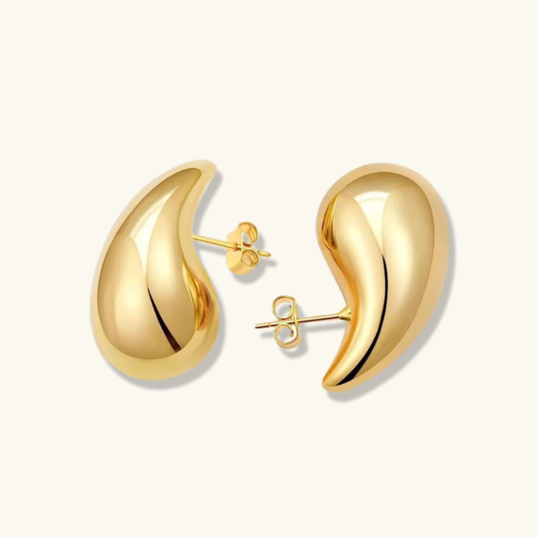 Elegant Teardrop Gold Dangle Earrings