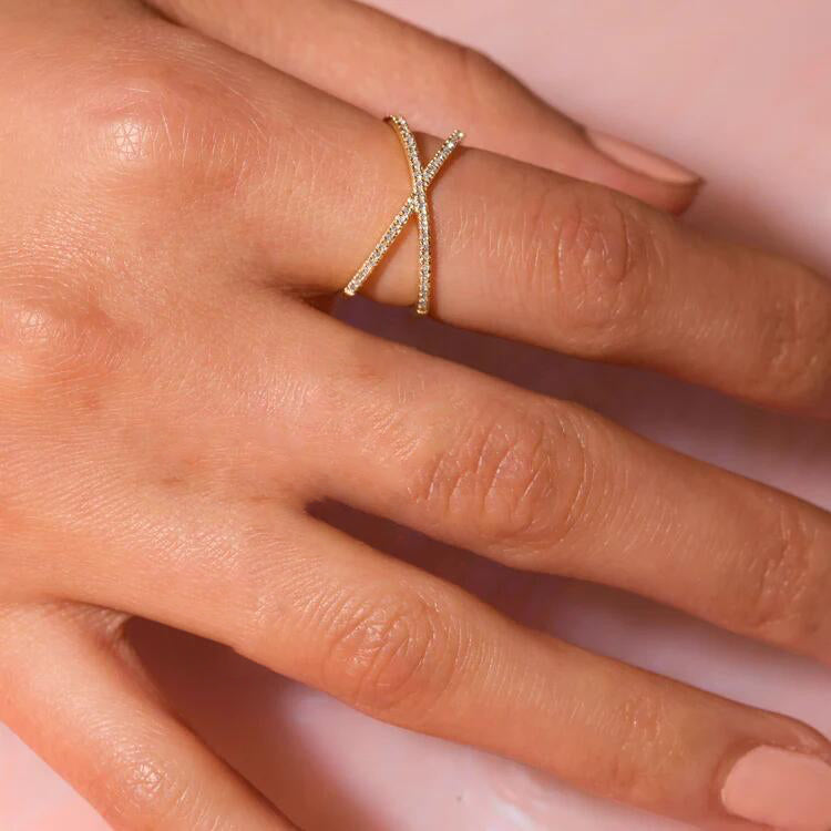 Celestial Gold Cross Ring