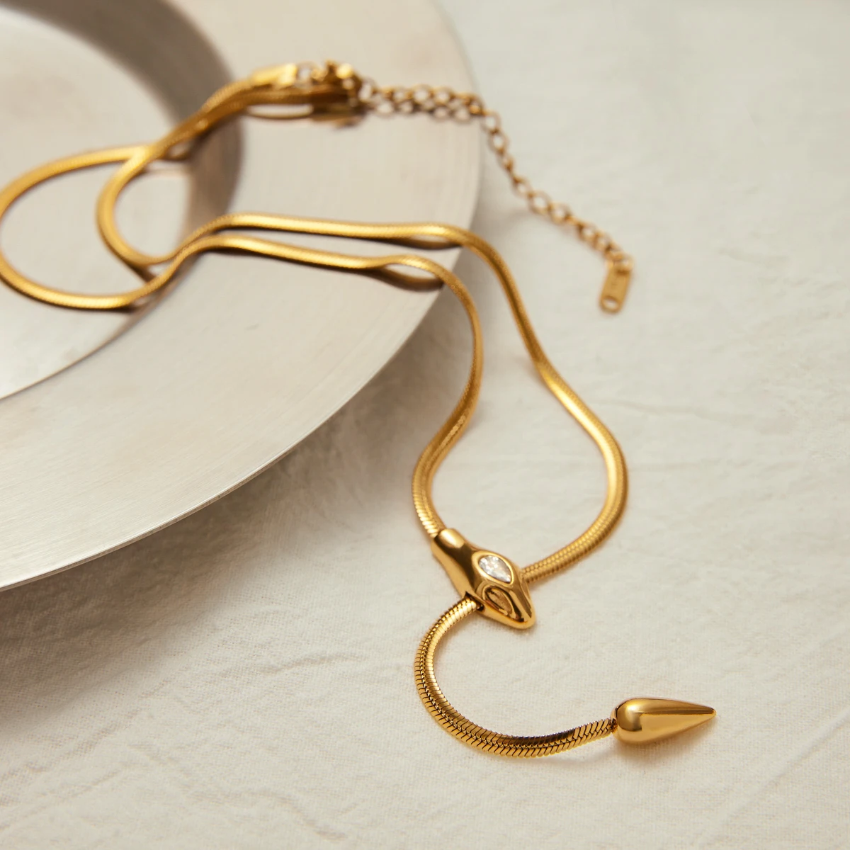 Serpentine Elegance Gold Pendant