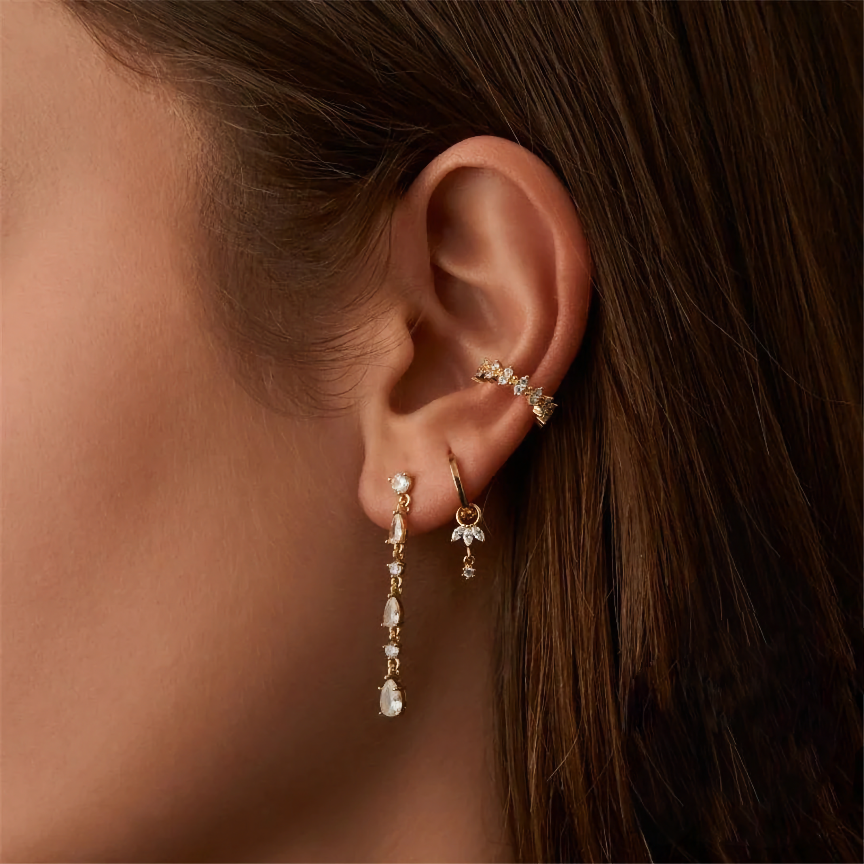 Dazzling Charm Hoops