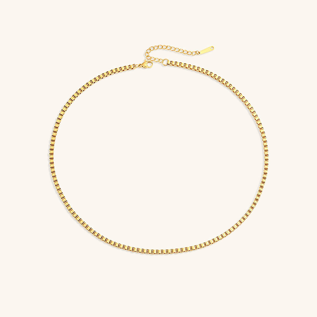 Elegant Gold Box Chain Necklace