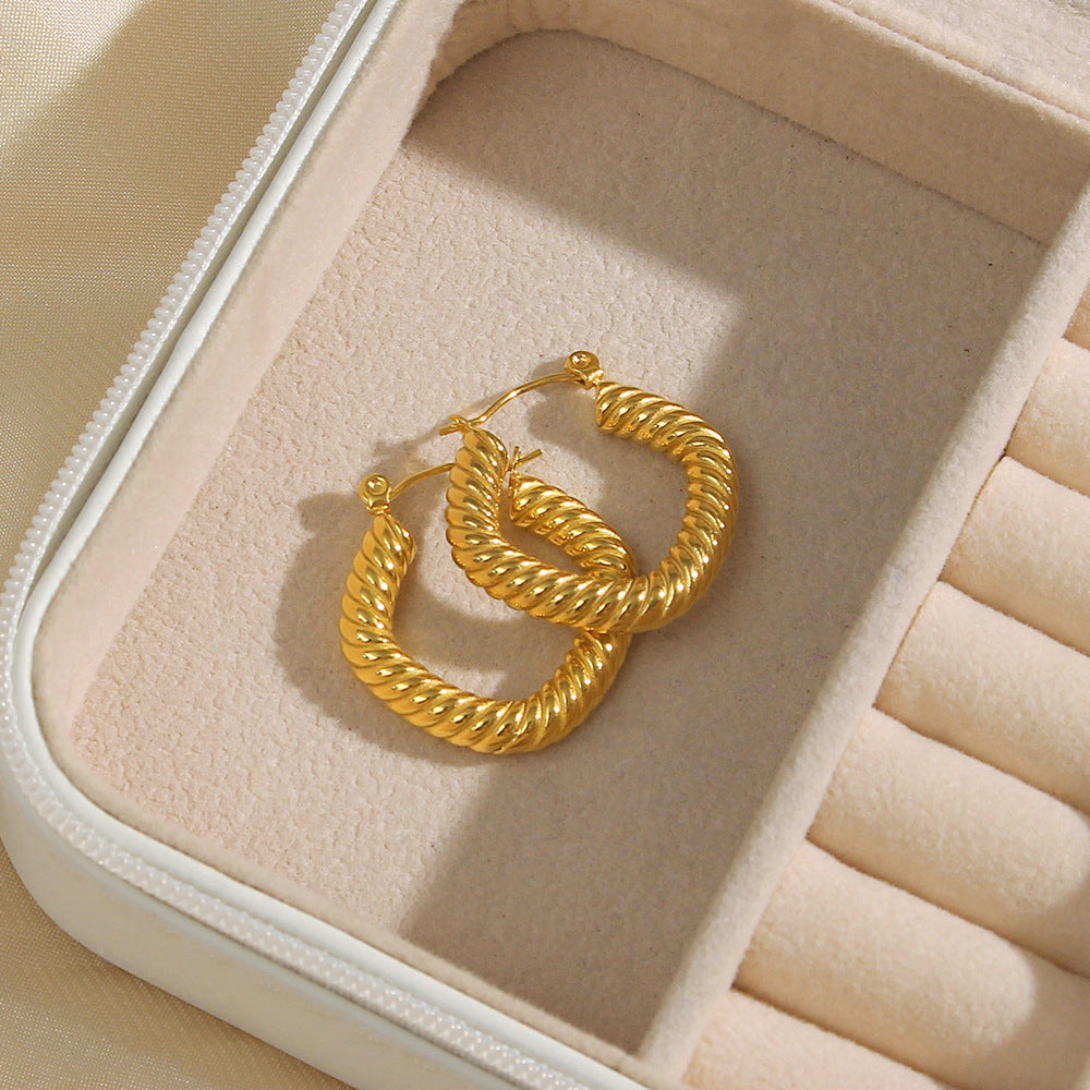 Emani Twisted Square Gold Earrings