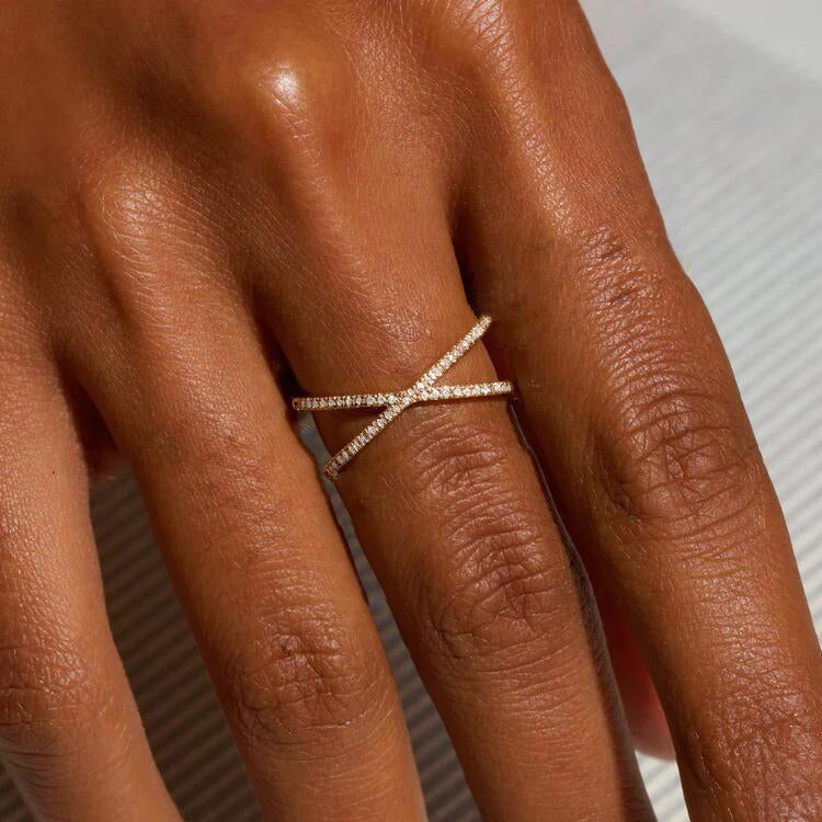 Celestial Gold Cross Ring