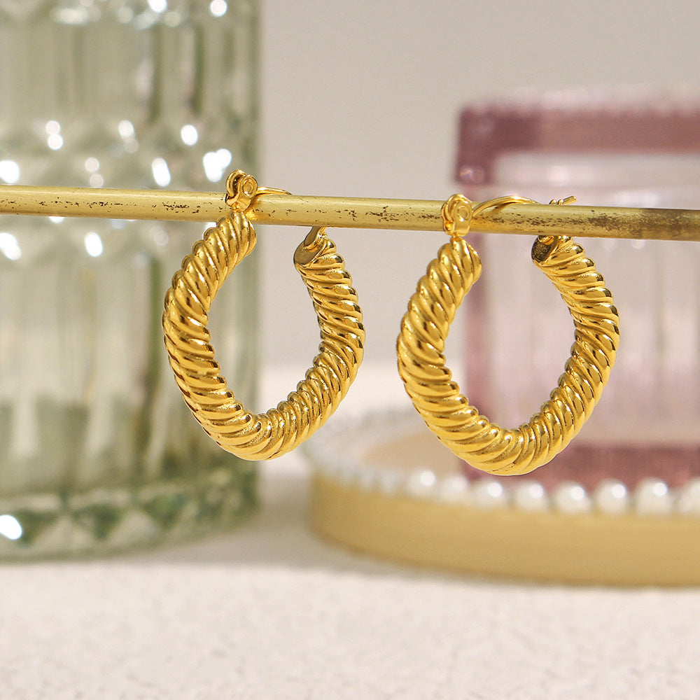 Emani Twisted Square Gold Earrings