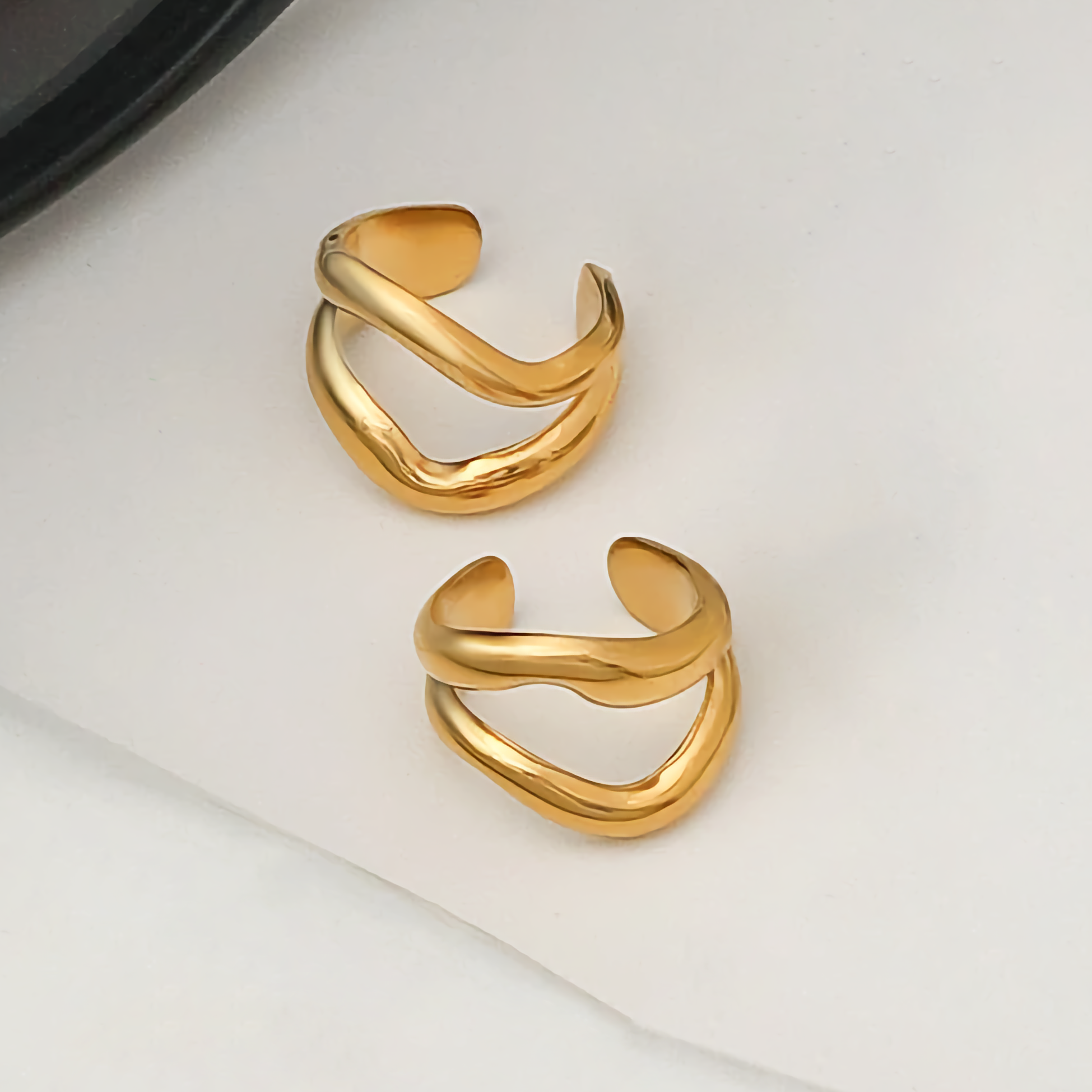 Rosiel Sculpted Gold Ear Cuffs