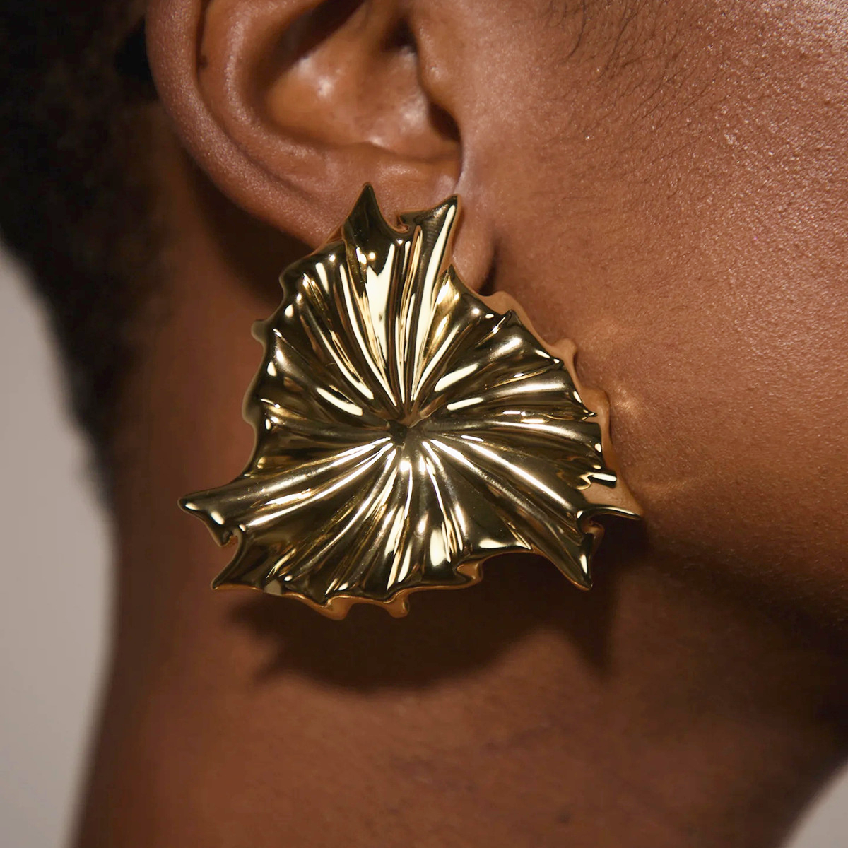 Rafaela Gold Floral Statement Earrings