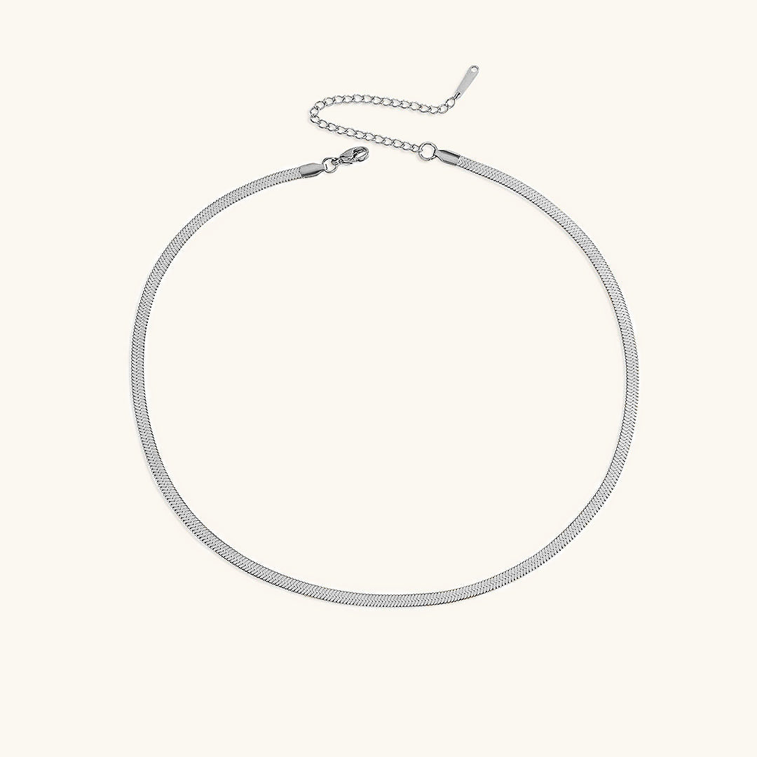 Elegant Herringbone Gold Necklace