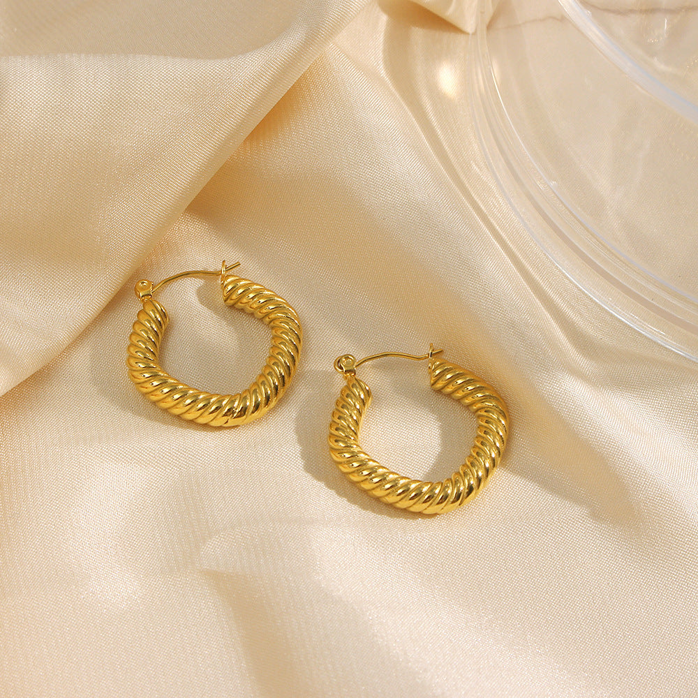 Emani Twisted Square Gold Earrings