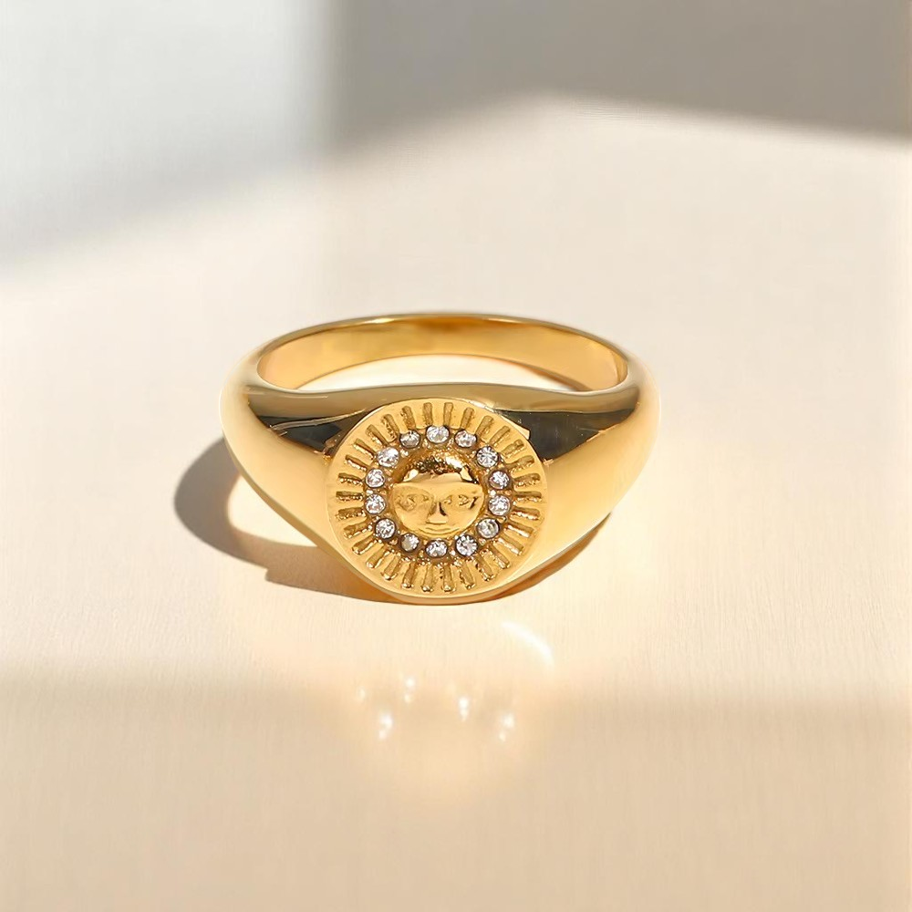 Radiant Sunburst Gold Ring